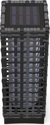 Immagine prodotto di Lampada Solare, Lampada Solare In Rattan, Lampada Da Sentiero Impermeabile Con Sensore Di Luce, Lampada Da Giardino A Led Automatica, Lampada Da Esterno Per Balcone, Acciaio, Grigio