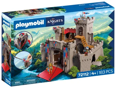 Produktbild von Knights XXL Ritterburg mit Zugbrücke Geschützen und Falltür Ritterburg Spielzeug für Kinder ab 4 Jahren 72112 Große Löwenritterburg