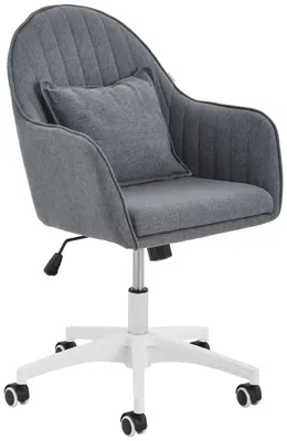 Produktbild von Drehstuhl PALERMO, höhenverstellbar, drehbar, mit Rollen, Webstoff dunkelgrau, 57 cm breit