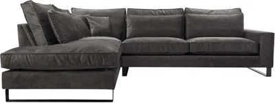 Produktbild von BETTSO Ecksofa Sofa mit Rückenfunktion in L Form Polsterecke Eckgarnitur COLLIN Dunkelgrau Links