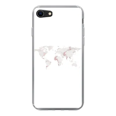 Produktbild von MuchoWow® Handyhülle Schutzhülle Hülle für iPhone SE 2020 Weltkarte - Marmor - Karte Silikon Softcase Handy Hülle - Kartenbesitzer