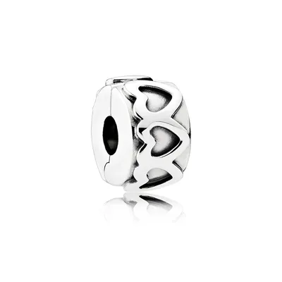 Produktbild von Pandora Clip Charm Damen Gereihte Herzen Sterling Silber 791978