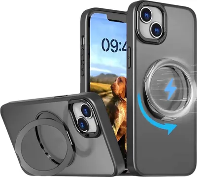 Produktbild von Mag Ring Rotating case kompatibel mit iPhone 12 / 12 Pro 6,1" Schwarz