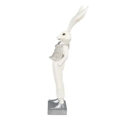 Produktbild von Clayre & Eef Figur Kaninchen 36 cm Weiß Silberfarbig Polyresin
