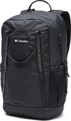 A black Columbia backpack is shown against a white background.