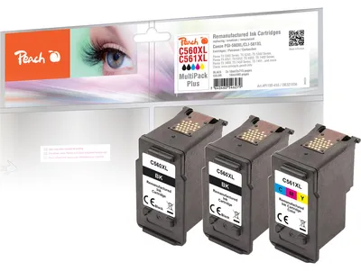 Produktbild von Peach 321036, Hohe (XL-) Ausbeute, Schwarz, Cyan, Magenta, Gelb, 16 ml, 18 ml, 3 Stück(e), Multipack