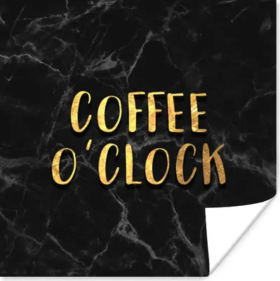 Produktbild von MuchoWow® Poster Zitat - Kaffee - Gold - Marmor 30x30 cm - Wandposter - Printing