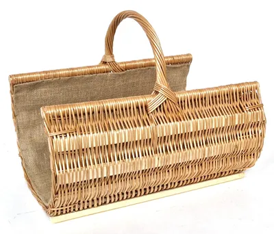 Produktbild von Tigana - Kaminkorb Holzkorb Kaminholzkorb aus Weide mit Jute 50 cm - 90150-50-1F