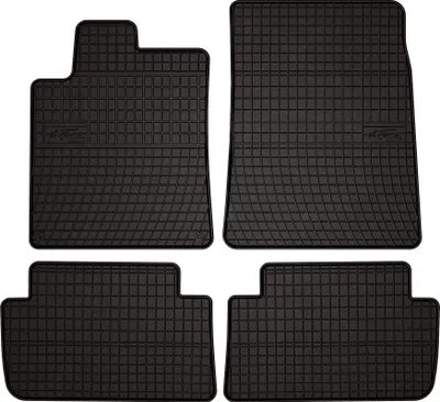 Produktbild von Gummifußmatten passend für Citroen C5 I (Limousine, Kombi, Bj. 2001-2008) –  schwarz, passgenau, mit Befestigungen set 4 Stk. - Gummi-Automatten