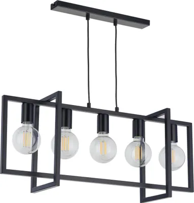 Immagine prodotto di Lampada a sospensione decorativa a loft geometrico a 5 punti in nero Eden 5xE27 15W Sigma Lighting