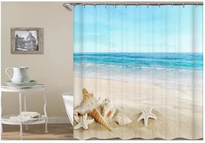 Produktbild von Duschvorhang Strandgolf Design Polyester 180x200cm Bad