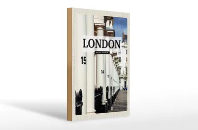 Produktbild von Holzschild Reise 20x30cm London United Kingdom Stadt Retro