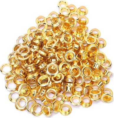 Produktbild von 100 Stck 6 Mm Messing Doppelseitige ?sen Hohlnieten fr DIY Lederhandwerk Kleidung Zubeh?r Tasche Grtel Schuh (GOLD)
