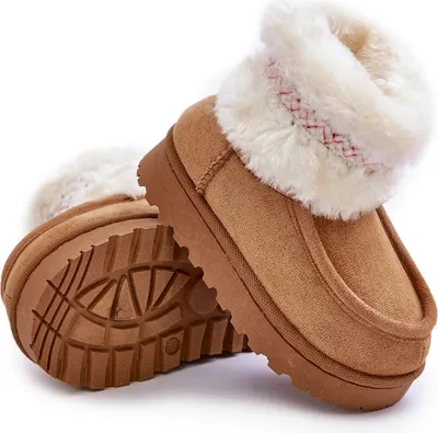 Zdjęcie produktu dla Śniegowce Botki Dziecięce Z Futerkiem I Wzorem Camel Melefia 27