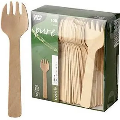 Obrázek produktu pro Papstar Gabeln Holz pure 10cm
