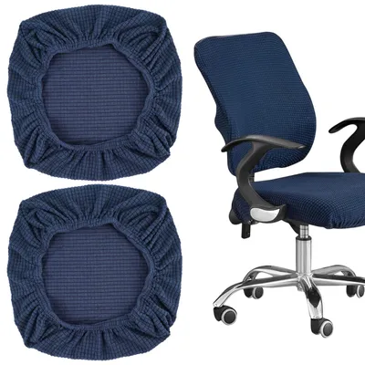 Productafbeelding van Set van 2 Stoelbekleding voor Bureau Stoelen - Diepblauw