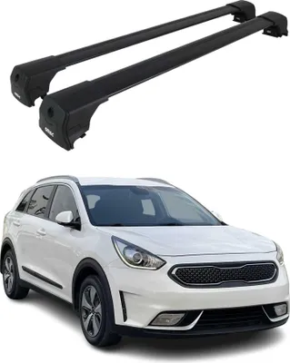 Image de Barres De Toit Transversales pour Kia Niro 2017-2021 Aluminium 2Pcs Noir ABE