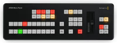 Produktbild von Blackmagic Design SWPANELAA1ME10, Schwarz, Videobearbeitung, Knopf, T-bar fader, Windows 10, Windows 11, Mac OS X 14.0 Sonoma, Mac OS X 15.0 Sequoia, 410 mm