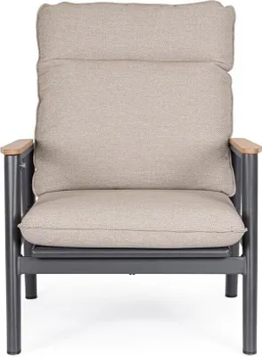 Produktbild von Lehnstuhl Miguel 79 x 86 x 92 cm Aluminium Teakholz Polypropylen Beige Anthrazit