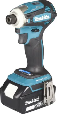 A cordless impact driver with a battery pack attached, shown against a white background.