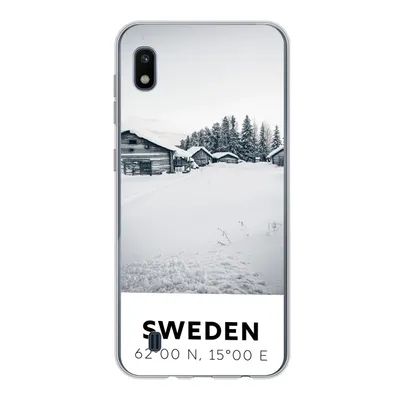 Produktbild von MuchoWow® Handyhülle Schutzhülle Hülle für Samsung Galaxy A10 Schweden - Schnee - Bäume Silikon Softcase Handy Hülle - Schutzhülle