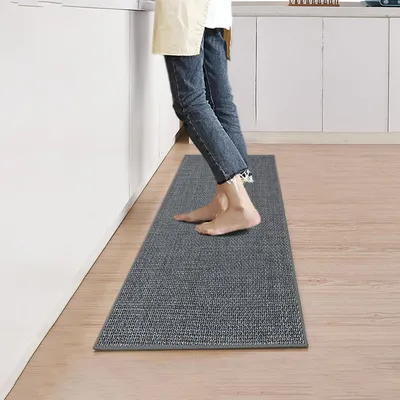 Immagine prodotto di Tappetino per cucina, lavabile, antiscivolo, 43,5 x 180 cm, grigio scuro