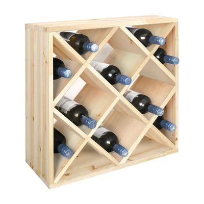 Produktbild von Weinregal 50 cm, Modul RAUTEN, Holz natur