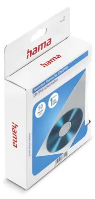 Produktbild von Hama CD/DVD Protective Sleeves, Pack of 50, 135 x 185 x 37 mm, Transparent