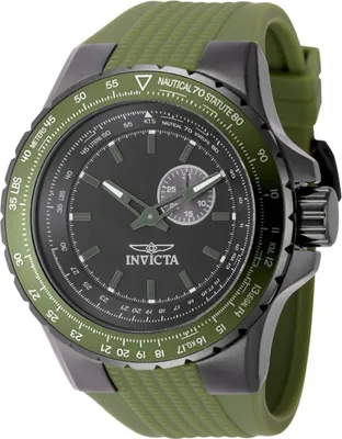 Obrázok produktu pre Invicta Aviator 49729 Pánske Hodinky - Quartz Hnací Mechanizmus - Nerezová Oceľ s Čiernym Ciferníkom - 50 mm