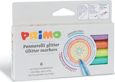 Image de 6 feutres pailletés pointe Ø 2 mm