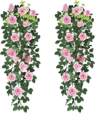 Productafbeelding van Kunstrozen, slingermuurdecoratie, 90 cm - Onderhoudsvriendelijk - Kunstbloemen - Decoratie voor bruiloften