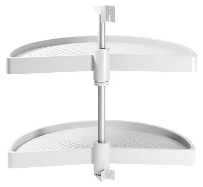 Zdjęcie produktu dla Emuca Zestaw półek obrotowych 1/2 Shelvo, do modułu 800 mm, Plastik i Aluminium, Biały