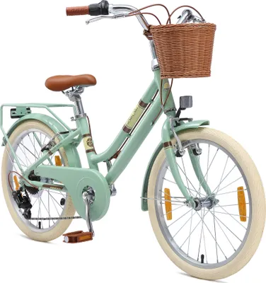 Produktbild von BIKESTAR Alu Kinderfahrrad ab 6-7 Jahre | 20 Zoll City Retro Bike, 7 Gänge, Korb, V-Bremse, Hollandrad | Mint