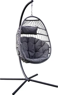 Produktbild von XL Poly-Rattan Hängesessel Standfuß Hängekorb faltbar Hängestuhl Hängeschaukel