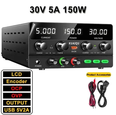Produktbild von Labor DC-Netzteil - Tisch-Netzgerät - Einstellbar 0–30 V 0–5 A - 150 W - OCP/OVP - Eingang 220 V AC