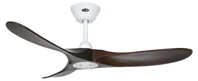 Immagine prodotto di Ventilatore da soffitto a risparmio energetico con telecomando Eco Genuino 122 cm Bianco opaco / Noce