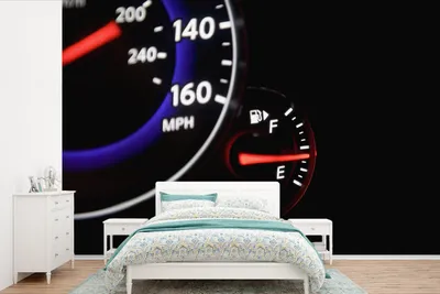 Produktbild von MuchoWow® Fototapete für Wohnzimmer oder Schlafzimmer Wandtapete Vinyl Motivtapete Kraftstoffanzeige auf dem Armaturenbrett eines Autos - 525x350 cm - Das Hintergrundbild