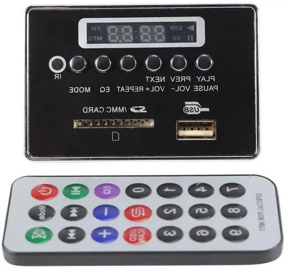 Image de Module audio Bluetooth 12 V CC, USB, SD, TF, radio FM, noir/argent, 275 x 145 mm