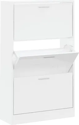 Produktbild von vidaXL Schuhschrank Hochglanz-Weiß 63x24x103 cm Holzwerkstoff