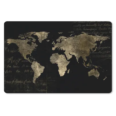 Produktbild von MuchoWow® Schreibtischunterlage Weltkarte - Gold - Vintage 60x40 cm - XXL Mauspad - Großes Mauspad