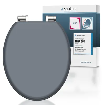 Immagine prodotto di Sedile per WC SCHÜTTE in MDF SPIRIT GREY, coperchio del WC con chiusura ammortizzata