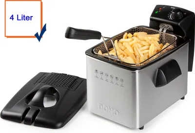 Produktbild von Fritteuse DOMO DO465FR 4 L 3000 W Silberner Stahl
