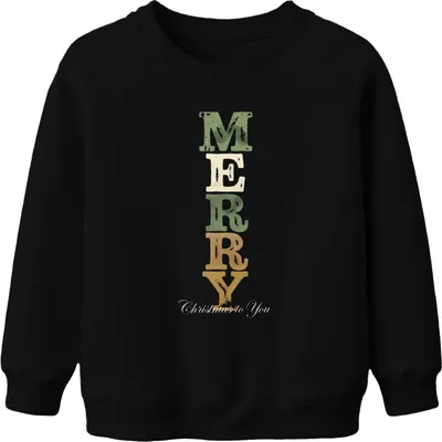 Produktbild von MERRY Christmas to You Weihnachten Weihnachtsgeschenk Vintage Uni Kinder Sweatshirt Pullover, Schwarz, 104