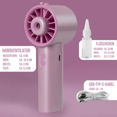 Image de AWAVE® Ventilateur de poche portable avec fonction de brumisation | Rose