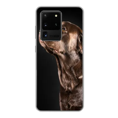 Produktbild von MuchoWow® Handyhülle Schutzhülle Hülle für Samsung Galaxy S20 Ultra Hund - Braun - Porträt Silikon Softcase Handy Hülle - Karteninhaber