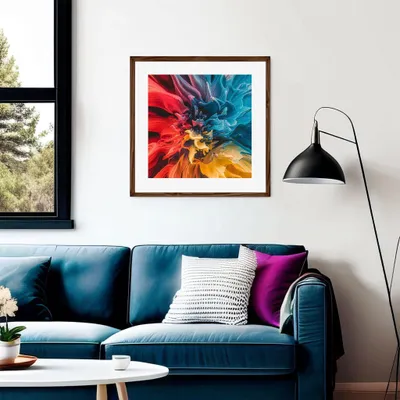 Produktbild von MG Design Braun Bilderrahmen 60 x 60 cm - Aus echtem Holz mit Acrylglas, zum Aufhängen & Aufstellen, für Fotos, Poster & Puzzle