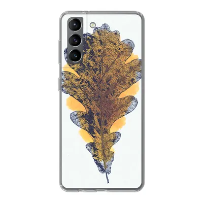 Produktbild von MuchoWow® Handyhülle Schutzhülle Hülle für Samsung Galaxy S21 Aquarell - Orange - Eichenblatt Silikon Softcase Handy Hülle - Softcase