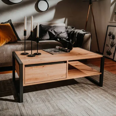 Produktbild von Homestyle4u Couchtisch Sofatisch Wohnzimmertisch Beistelltisch Holz Braun