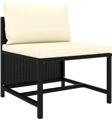Produktbild von vidaXL 3-Sitzer-Gartensofa mit Auflagen Schwarz Poly Rattan