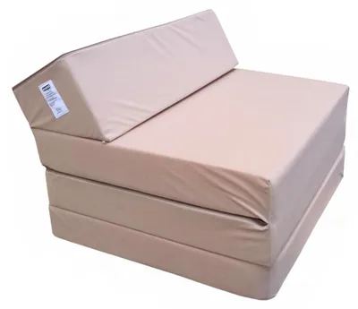 Image de Matelas pliable pour invités avec repose-tête, dimensions 200 x 70 x 10 cm, couleur beige, idéal pour le camping